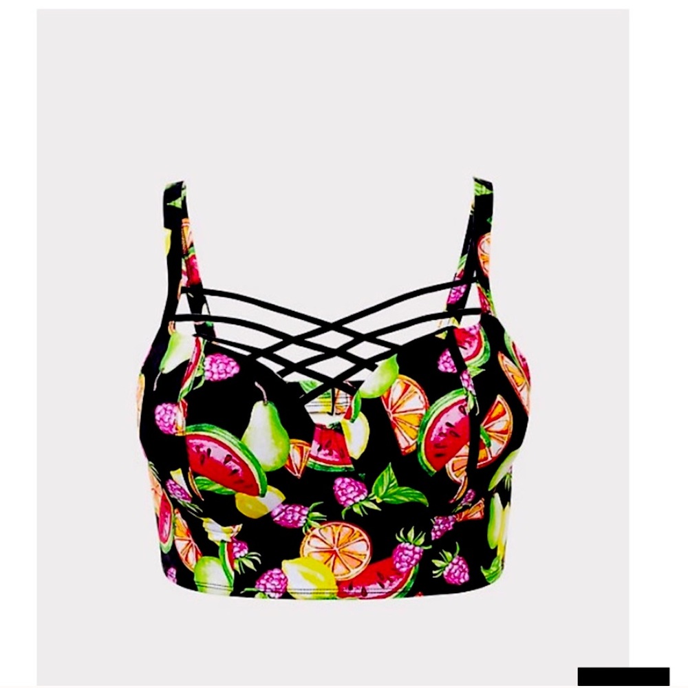 Torrid Fruit Strappy balconette bikini top 3 = 3X